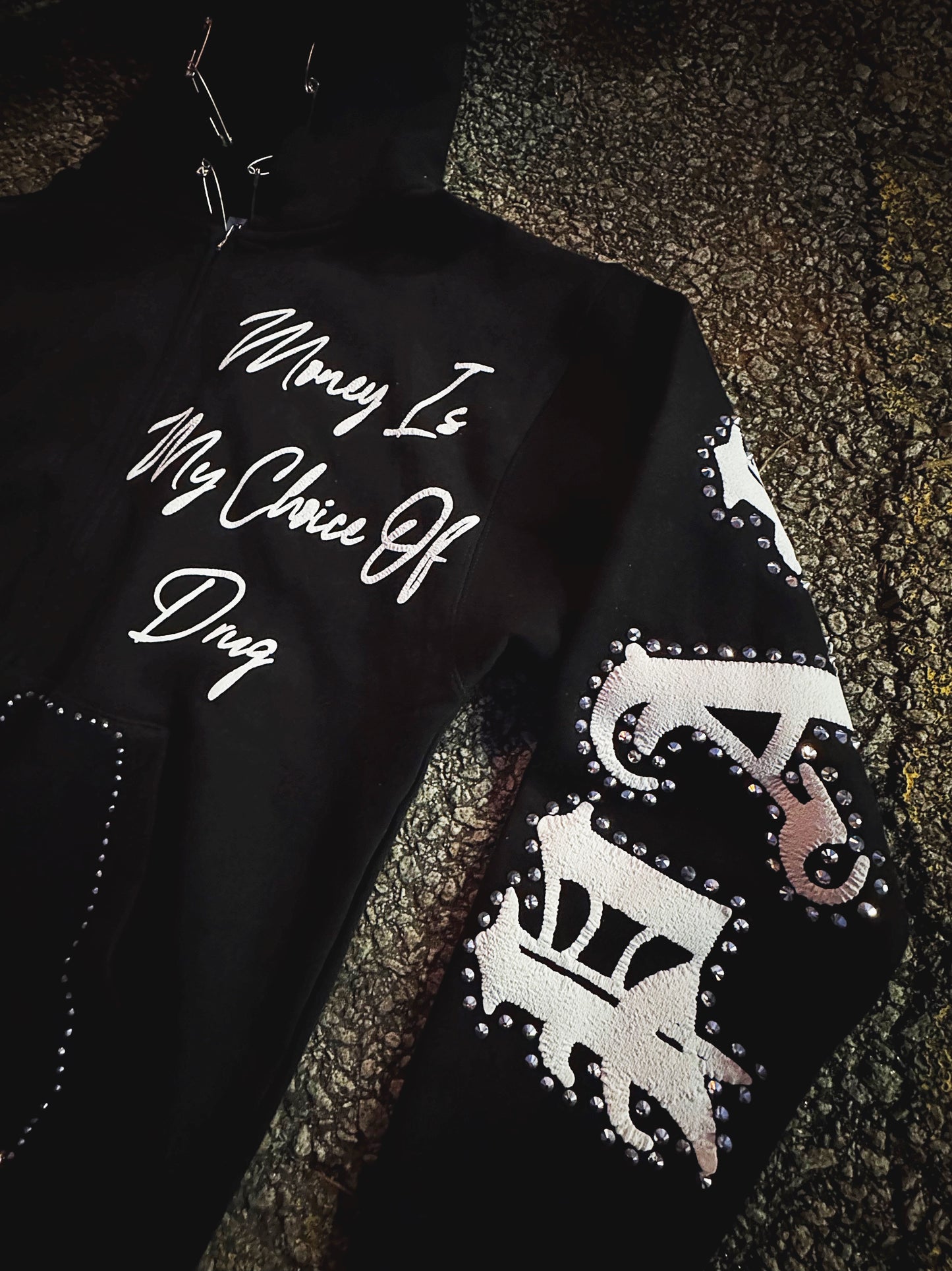 “Money Is My Choice Of Drug” Zip Up